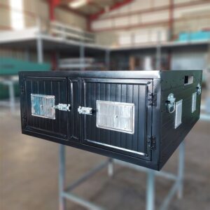 σκυλοκούτι - κουτί μεταφοράς σκύλου - απο πάνελ πολυουρεθανης διαστάσεων 1.00x1.20x0.46m σε μαύρο χρώμα